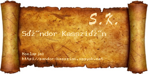 Sándor Kasszián névjegykártya